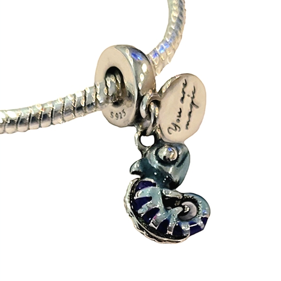 🎆Turquoise Purple Silver Chameleon, tag You Are Magic, Silver 925, fits Pandora - Picture 2 of 4